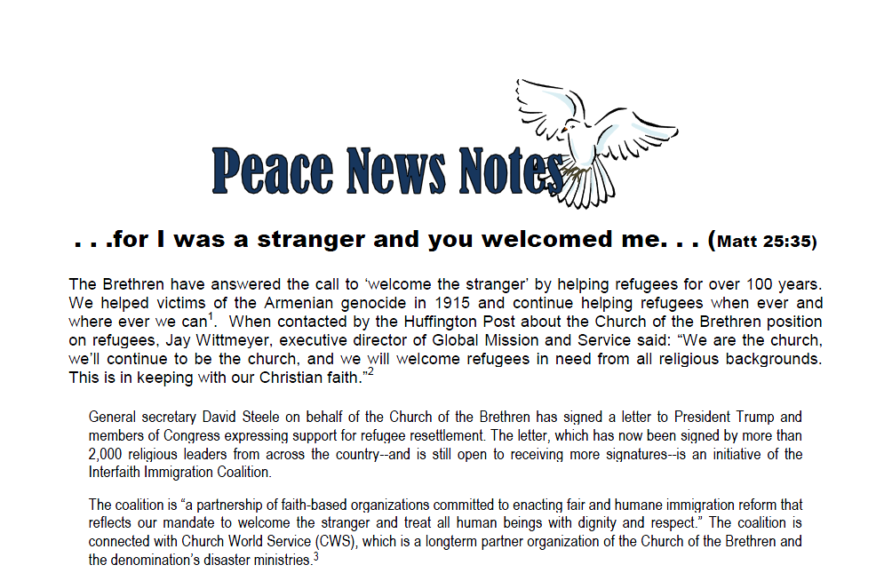 Peace News Notes on Refugees