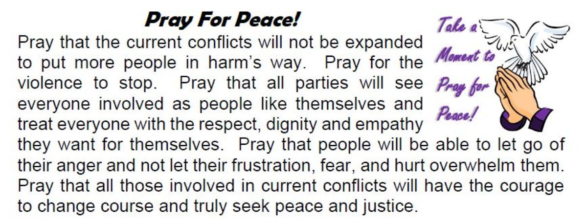 Pray for Peace October 25, 2023