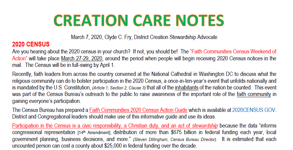 Creation Care Notes