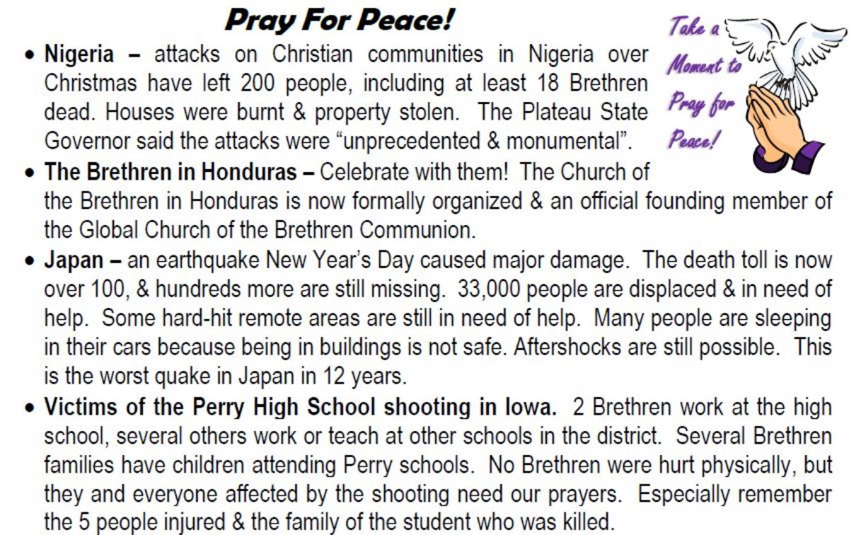 Pray for Peace January 10, 2024