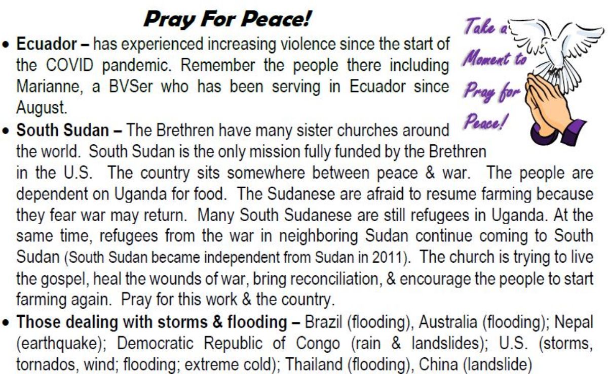 Pray for Peace January 31, 2024
