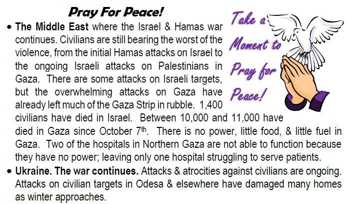 Pray for Peace November 15, 2023
