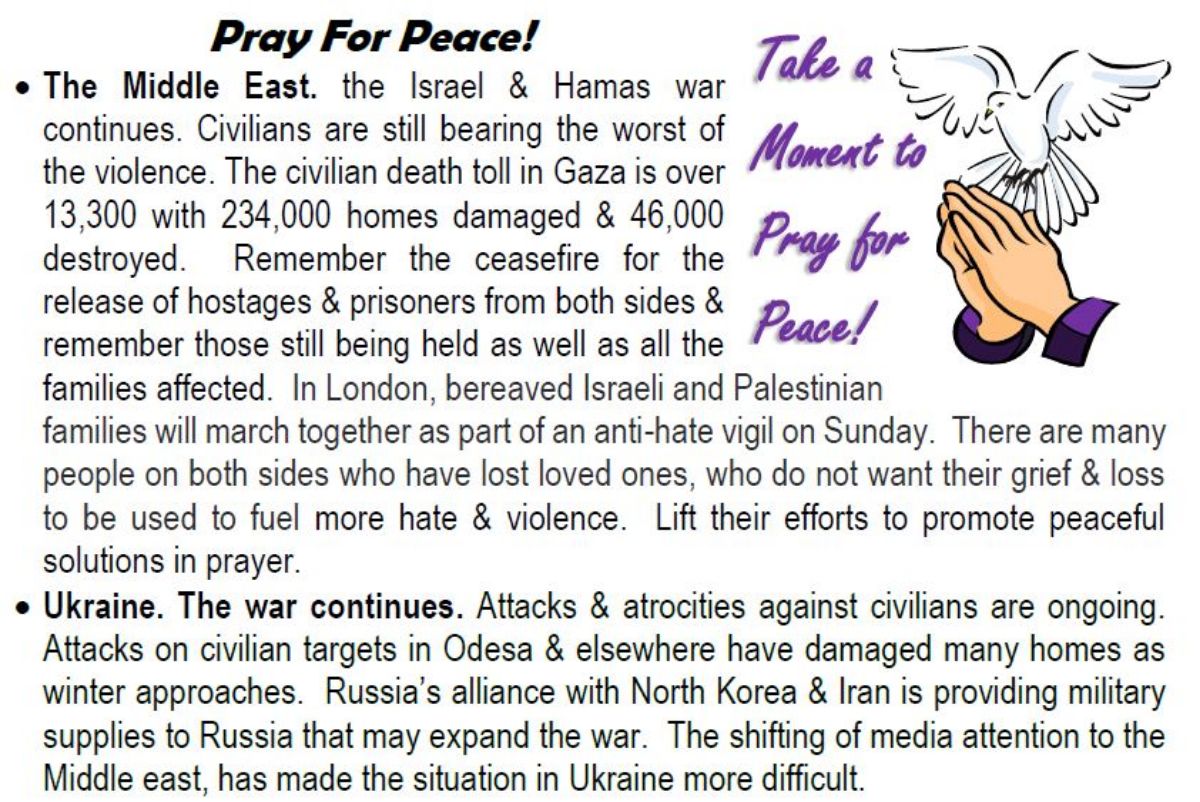 Pray for Peace November 29, 2023