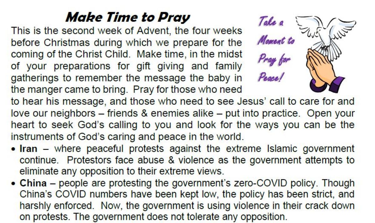 Pray for Peace November 30, 2022