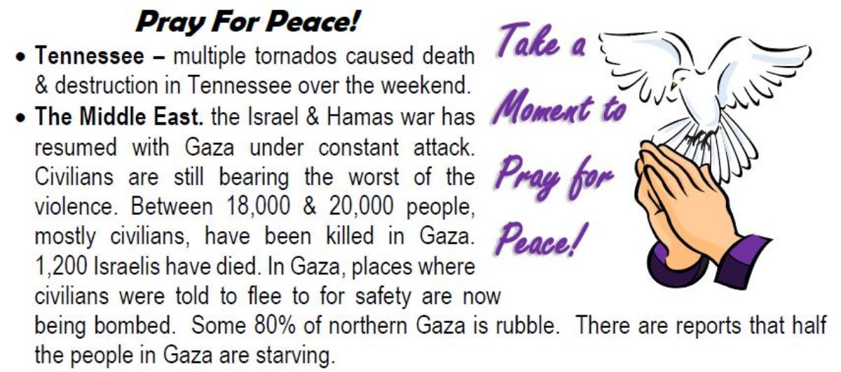 Pray for Peace December 13, 2023