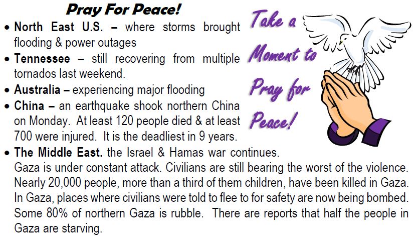 Pray for Peace December 20, 2023