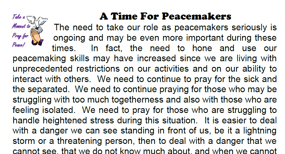 Pray for Peace 5-12-2020