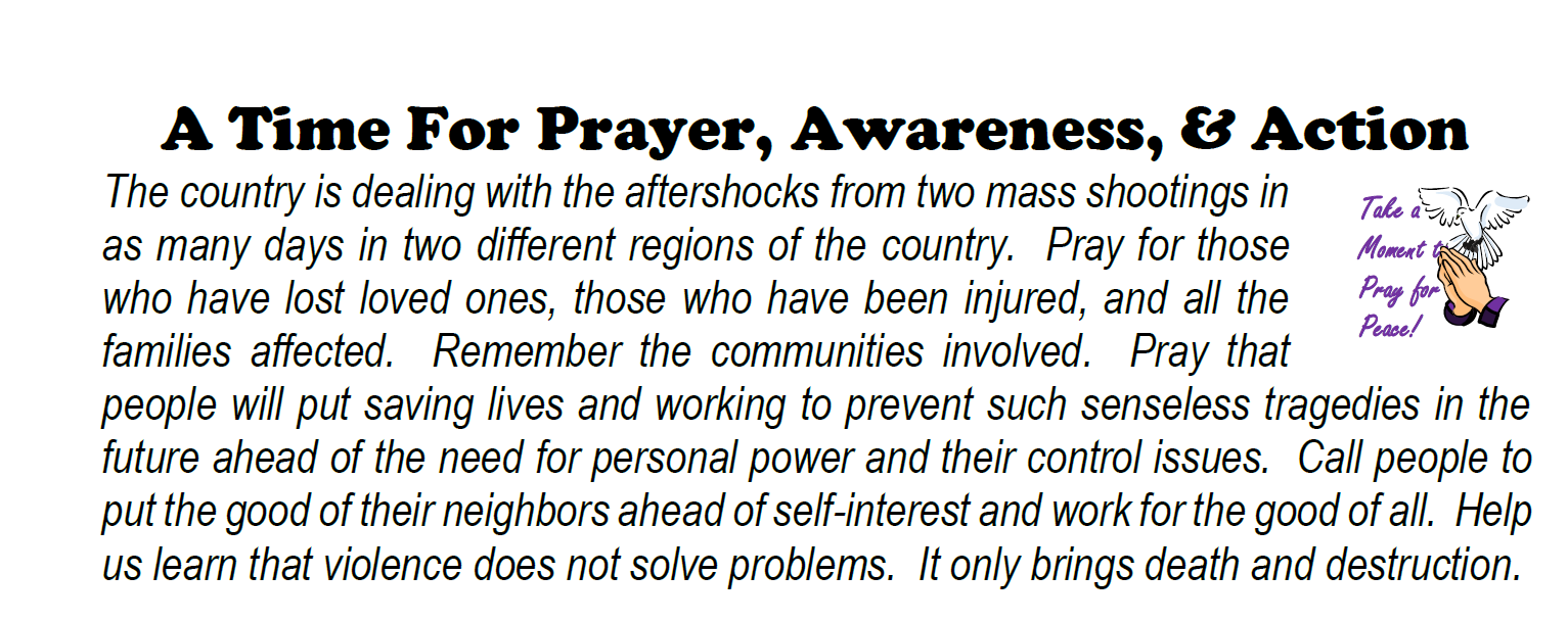 Pray for Peace 8-7-2019