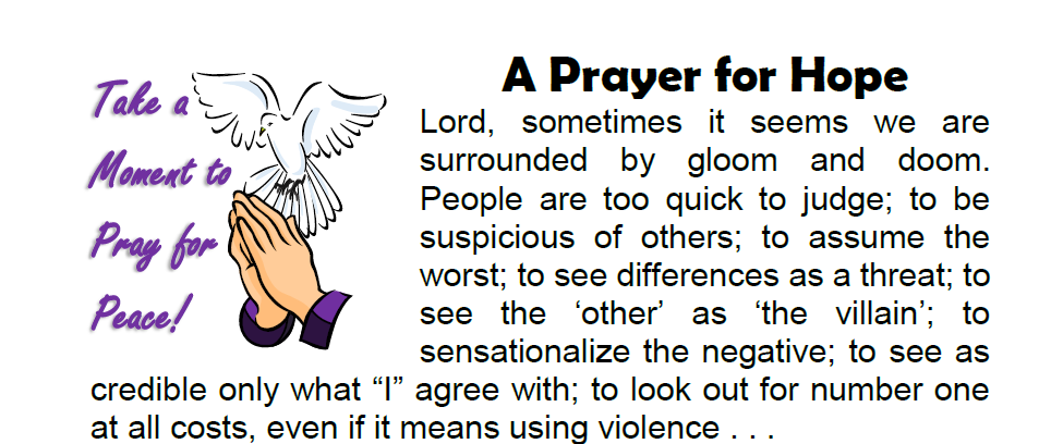 Pray for Peace 8-8-2018