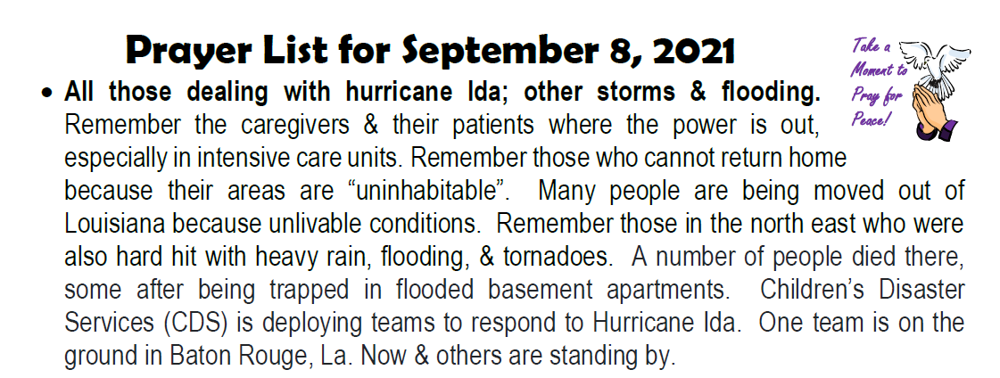 Pray for Peace 9-8-2021